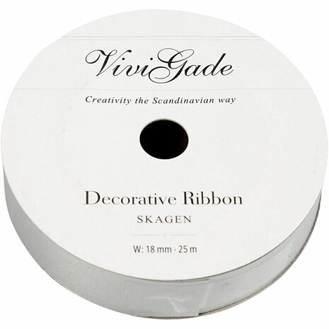 Cadeaulint zilver | Geschenklint | Inpaklint | Zilver cadeaulint mat | 18 mm | 25 Meter