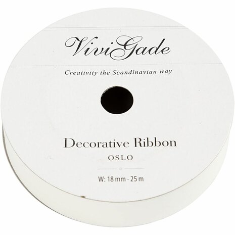Cadeaulint wit | Geschenklint | Inpaklint | Wit cadeaulint mat | 18 mm | 25 Meter