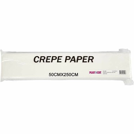 Crepepapier, vel 50x250 cm, wit, 10 vouw/ 1 doos