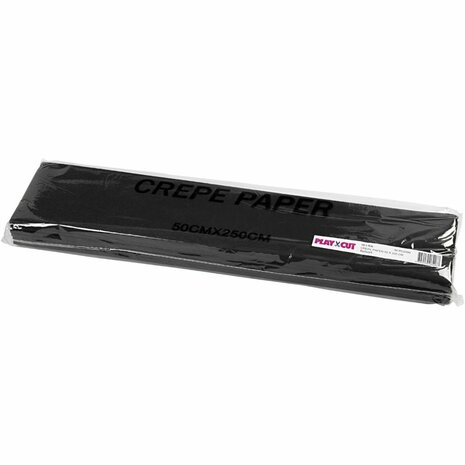 Cr&ecirc;pepapier Zwart | Rekbaar Knutselpapier | Decoratiepapier | 50x250 cm | 10 Vellen