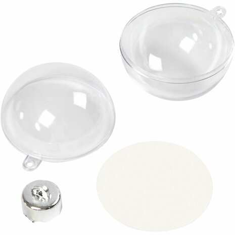 Transparante Plastic Ballen | Vulbare Deco Ballen | Tweedelige Hobbyballen | &Oslash; 5 cm | 10 Stuks