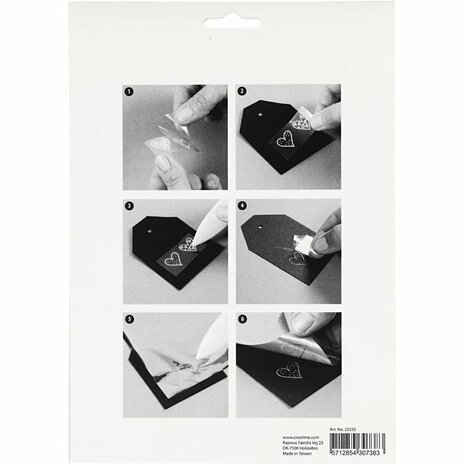 Deco folie en transfer vel, bloemen, vel 15x15 cm, roze, zilver, 4 vel/ 1 doos