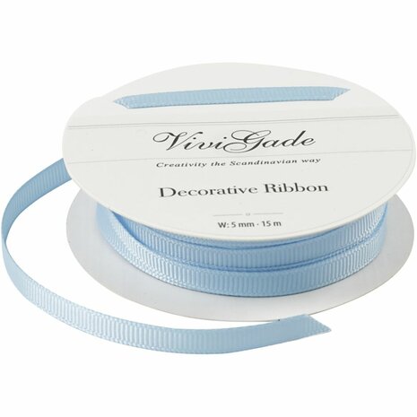 Decoratie lint, B: 6 mm, lichtblauw, 15 m/ 1 rol