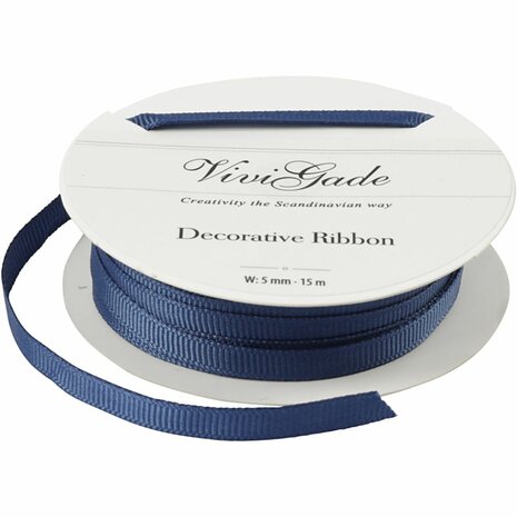 Decoratie lint, B: 6 mm, blauw, 15 m/ 1 rol