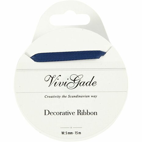 Decoratie lint, B: 6 mm, blauw, 15 m/ 1 rol