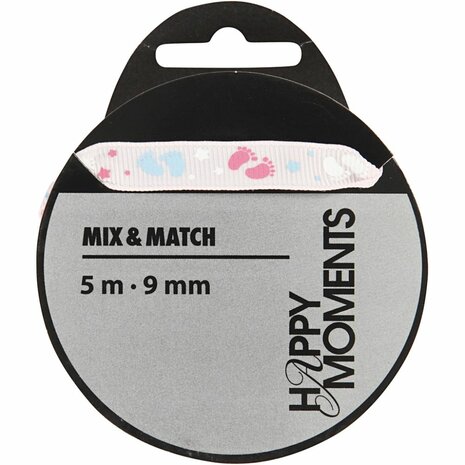 Decoratielint, B: 9 mm, roze, 5 m/ 1 rol