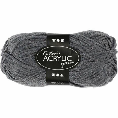 Acrylgaren | Fantasia | Grijs | 3-draads | Haakgaren acryl | Breigaren acryl | 80 m | 50 g | 1 bol