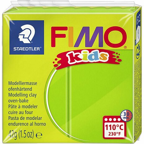 Boetseerklei Lichtgroen | FIMO Kids Klei | Afbak Klei Kinderen | Kinderklei | DIY Klei | Lichtgroen | 42 Gram | 1 Stuk