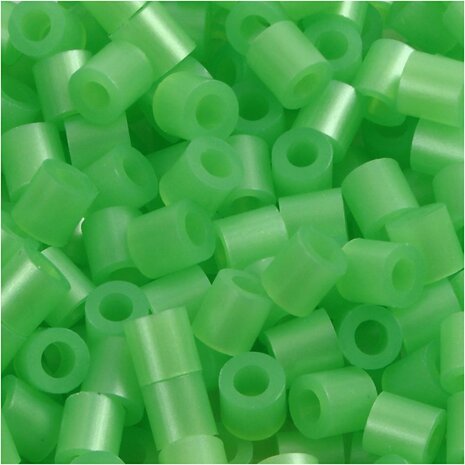 Foto kralen, afm 5x5 mm, gatgrootte 2,5 mm, medium, groen parelmoer (22), 1100 stuk/ 1 doos