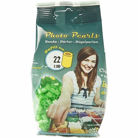 Foto kralen, afm 5x5 mm, gatgrootte 2,5 mm, medium, groen parelmoer (22), 1100 stuk/ 1 doos