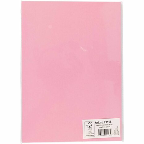 Roze Karton A4 180 Grams | Hobbykarton | Gekleurd Roze Knutselkarton | 20 Vellen