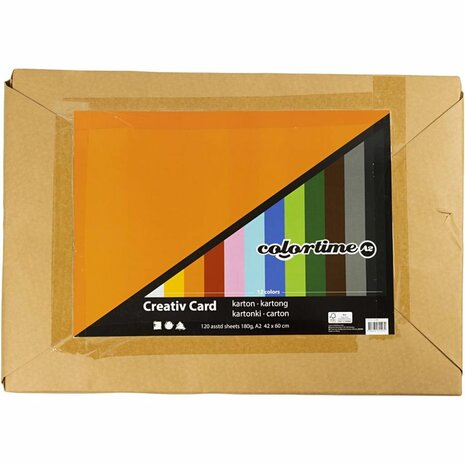 Verschillende Kleuren Karton A2 180 Grams | Hobbykarton | Assorti Knutselkarton | Gekleurd Papier 42x59,4 cm | 120 Vellen