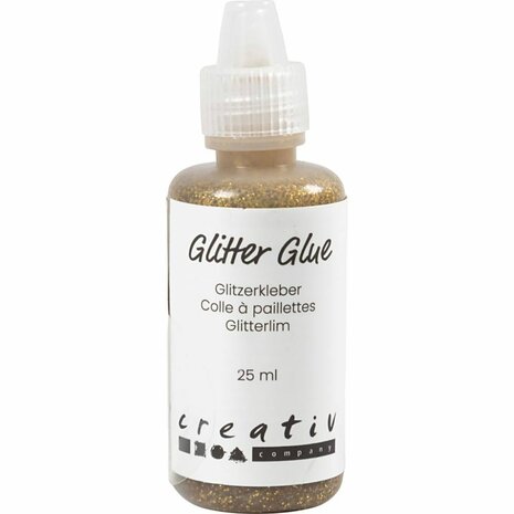 Glitterlijm, goud, 25 ml/ 1 fles