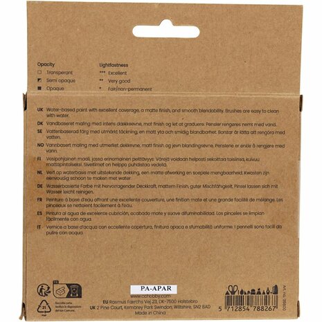 Gouacheverf, standaardkleuren, 6x20 ml/ 1 doos