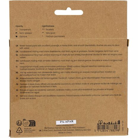Gouacheverf, pastelkleuren, 6x20 ml/ 1 doos