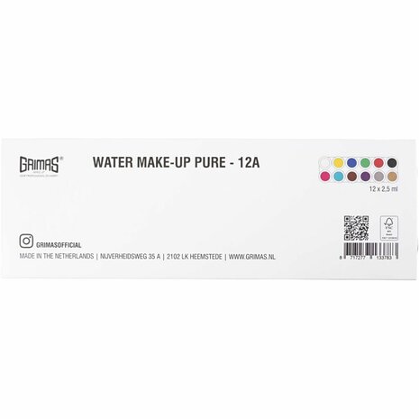 Grimas Schmink - Schminkpalet, diverse kleuren, 12x2.50 ml/ 1 stuk