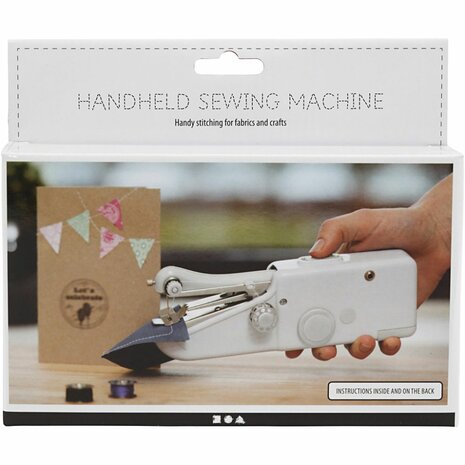 Handnaaimachine, H: 6,7 cm, L: 20,5 cm, B: 3,5 cm, wit, 1 stuk