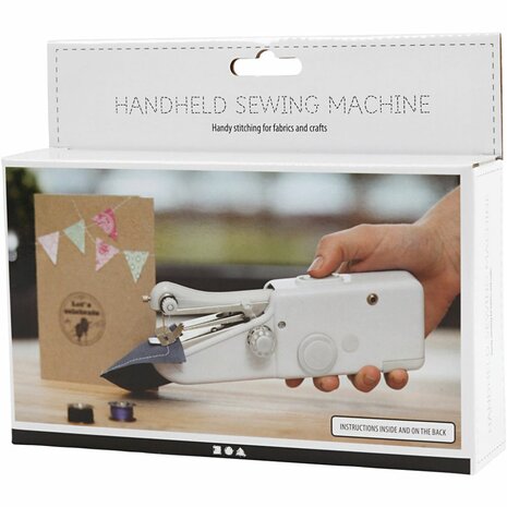 Handnaaimachine, H: 6,7 cm, L: 20,5 cm, B: 3,5 cm, wit, 1 stuk