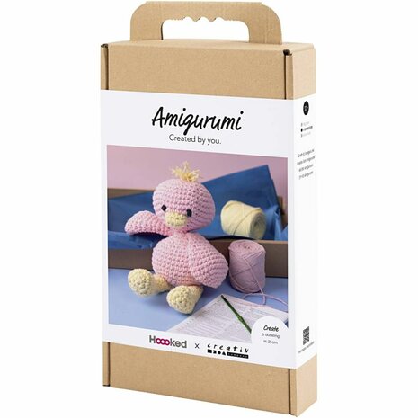 Hobbyset Amigurumi, Eendje, lichtroze, lichtgeel, 1 doos