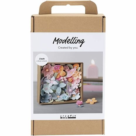 Hobbyset Boetseren, Bloemen, pastelkleuren, 1 doos