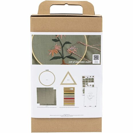 Hobbyset Borduren | Borduurwerk pakket | Borduurframe | Dusty groen | Wandhangers borduren