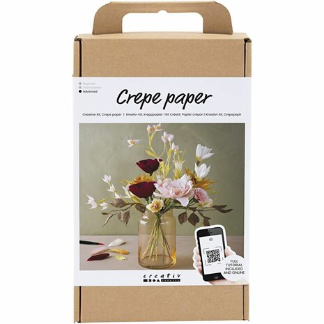 Hobbyset Cr&ecirc;pepapier, Boeket, Cr&ecirc;pe-verhouding: 180%, 1 doos