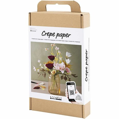 Hobbyset Cr&ecirc;pepapier, Boeket, Cr&ecirc;pe-verhouding: 180%, 1 doos