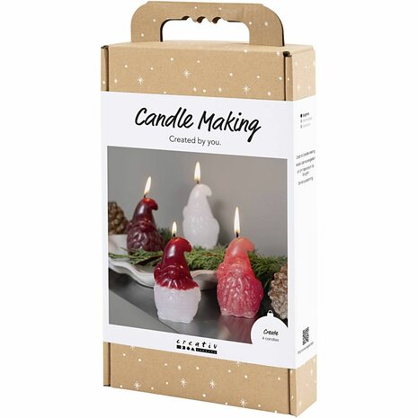 Hobbyset Kaarsen Maken, Kerstman, mat transparant, rood, 1 doos