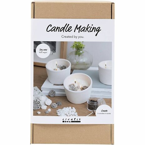 Hobbyset Kaarsen Maken, Roos, beige, wit, cr&egrave;me, 1 doos