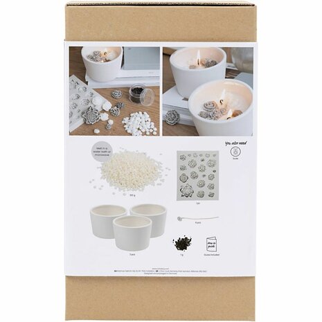 Hobbyset Kaarsen Maken, Roos, beige, wit, cr&egrave;me, 1 doos