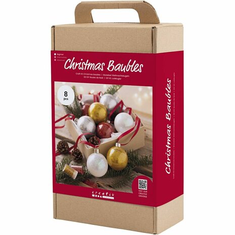 Hobbyset Kerstballen, Glitter, 1 doos