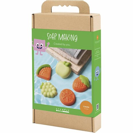 Hobbyset Zeep Maken, Fruit, groen, oranje, 1 doos