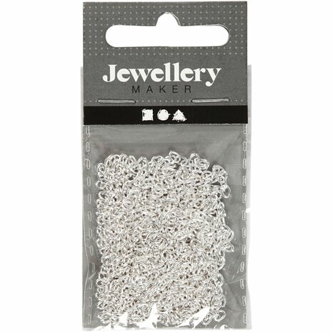 Jasseron, B: 2 mm, verzilverd, 2 m/ 1 stuk