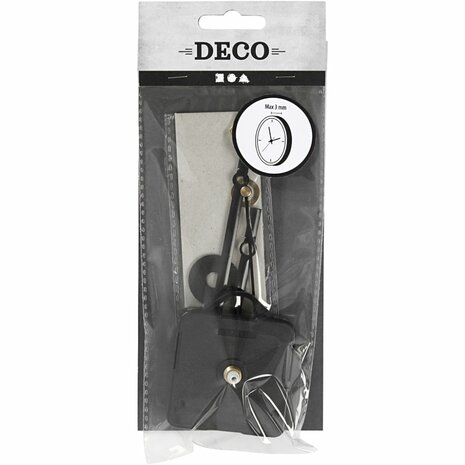 Klokonderdelen en uurwerken, max. afstand 3 mm, zwart, 1 set