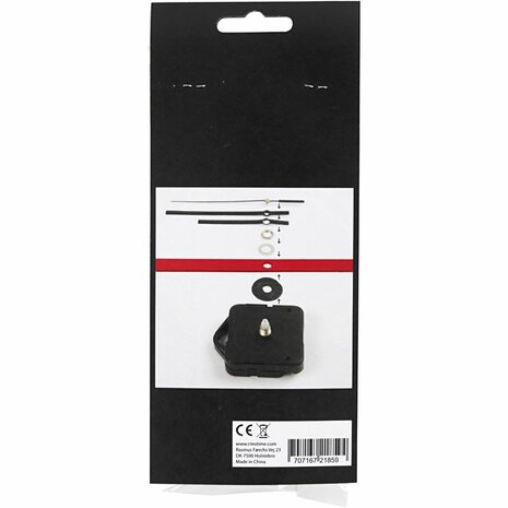 Klokonderdelen en uurwerken, max. afstand 3 mm, zwart, 1 set