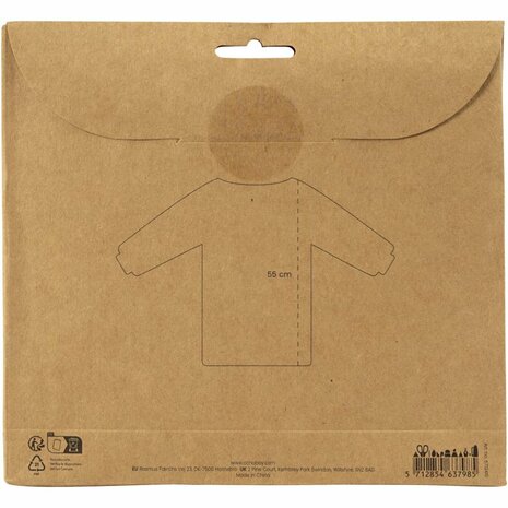 Kunstenaarskiel, L: 55 cm, afm 2-4 jaar, rood, 1 stuk