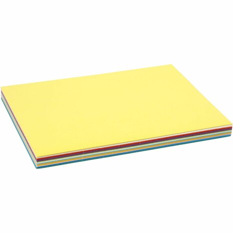 Lentekarton, A5, vel 148x210 mm, 180 gr, diverse kleuren, 60 div vellen/ 1 doos