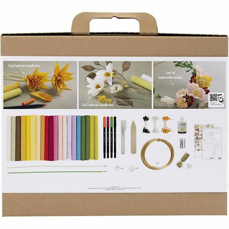 Maxi Hobbyset Cr&ecirc;pepapier, Bloemen, Cr&ecirc;pe-verhouding: 180%, 105 gr, 1 doos