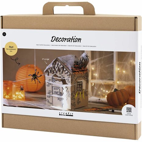 Maxi Hobbyset Decoratie, Spookhuis, zwart, lichtbruin, oranje, 1 doos
