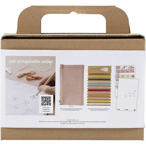 Borduurpakket Clutch | Mini Hobbyset Borduren | Clutch Tas Borduren | Vlinders | Dusty Rose