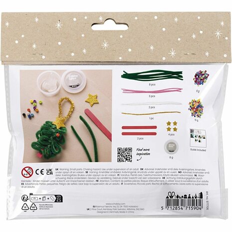 Mini Hobbyset Decoratie, Hartjes en kerstbomen, 1 doos