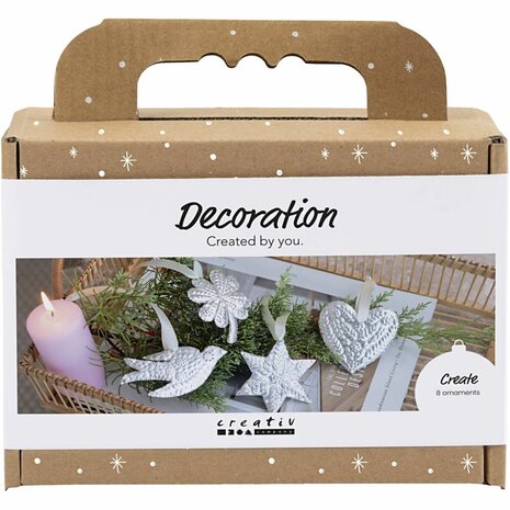 Mini Hobbyset Decoratie, Kerstdecoratie, silver metal, 1 doos