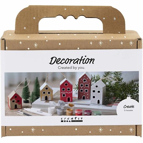 Mini Hobbyset Decoratie, Huizen, Kerst verf, 1 doos