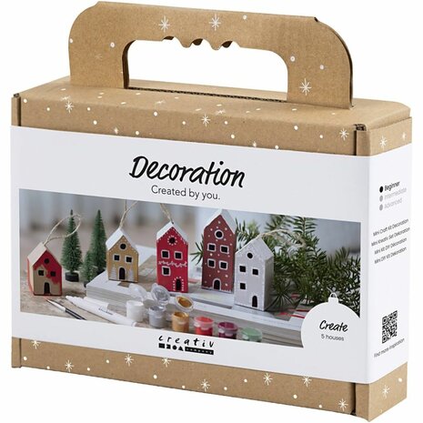 Mini Hobbyset Decoratie, Huizen, Kerst verf, 1 doos
