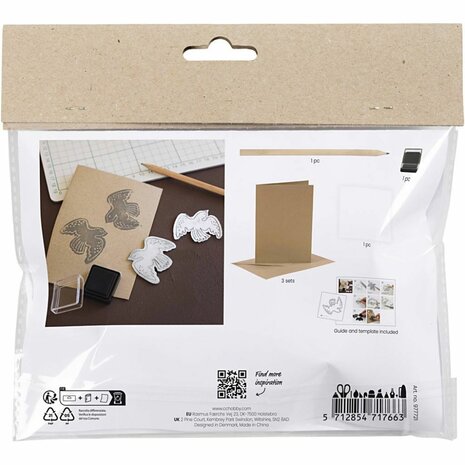 Mini Hobbyset Foam Druk, Kaart met duiven, beige, 1 doos