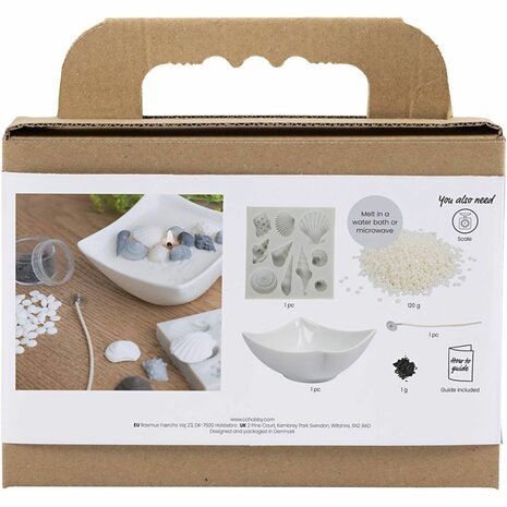 Mini Hobbyset Kaarsen Maken, Schelpen, grijs, off white, 1 doos