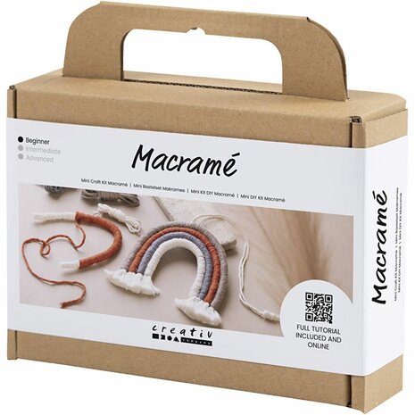 Macram&eacute; set regenboog | Hobbyset macrame | DIY pakket | Macram&eacute; regenboog maken | 1 Doos