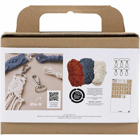 Macram&eacute; set sleutelhanger | Hobbyset macrame | DIY pakket | Macram&eacute; sleutelhanger maken | 1 Doos