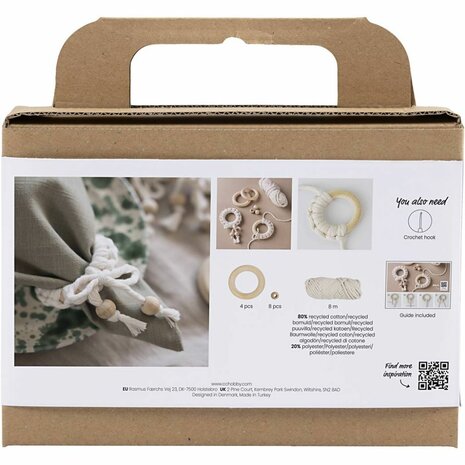 Macram&eacute; set servetringen | Hobbyset macrame | DIY pakket | Macram&eacute; servetringen maken | 4 Stuks