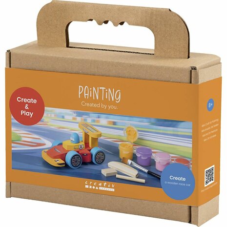 Mini Hobbyset Schilderen, Racewagens, kleurrijk, 1 doos